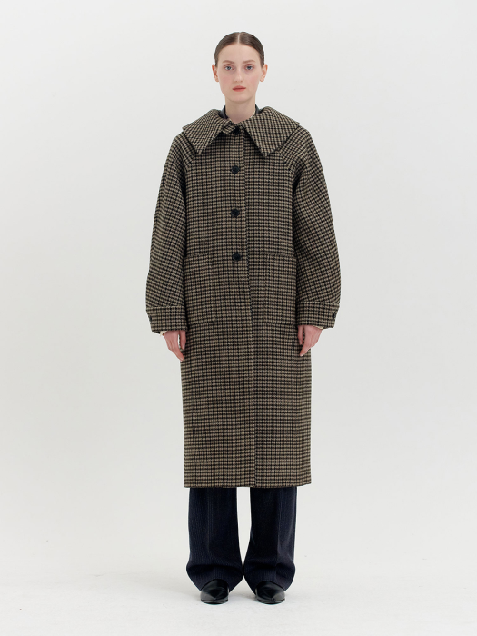 QUEENA Cocoon-shaped Coat - Brown