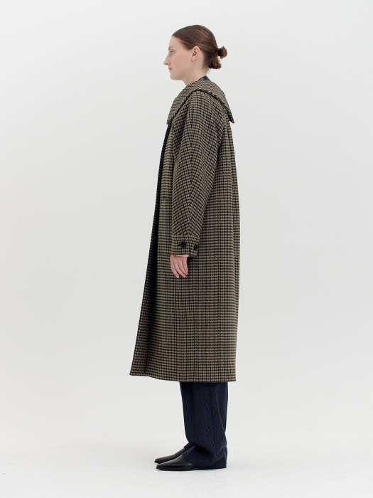 QUEENA Cocoon-shaped Coat - Brown