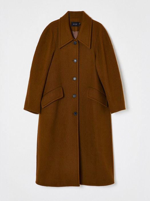 20FW LOW COLLAR COAT - BROWN