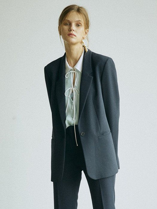 [리퍼브][Drama Signature] Slit Cuffs Tailored Blazer_NAVY