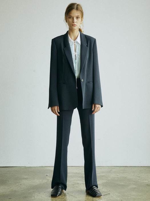 [리퍼브][Drama Signature] Slit Cuffs Tailored Blazer_NAVY