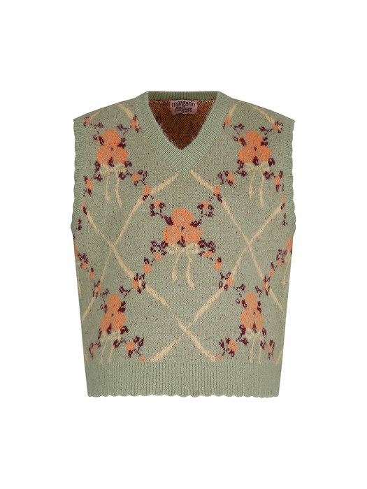 [단독]rose knit vest