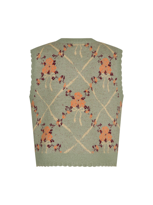[단독]rose knit vest