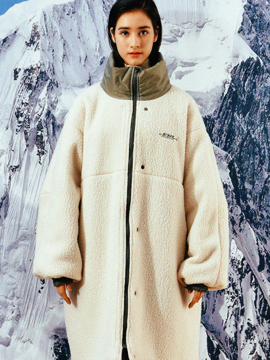 [UNISEX]’CUL’ Reversible Padded and Fleece Parka (Ivory)