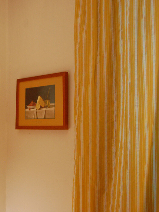 BUTTER-yellow stripe curtain