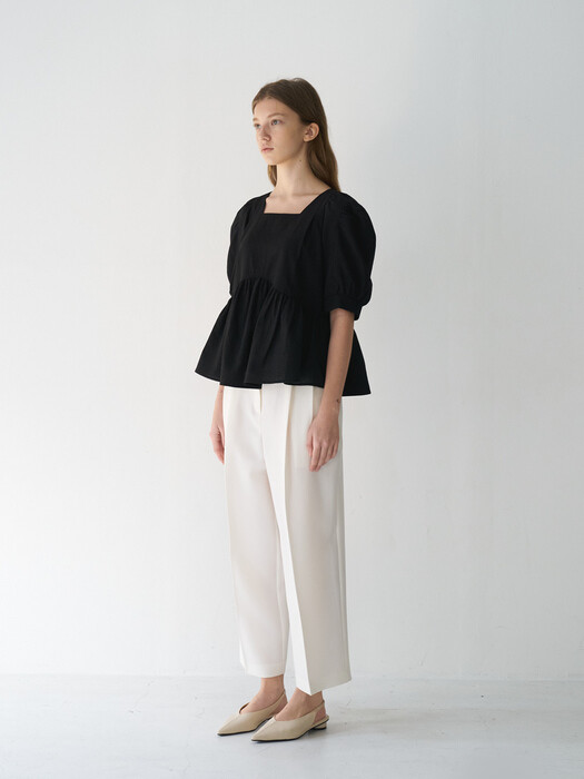 21 Spring_ Cream High-rise Ankle Pants 