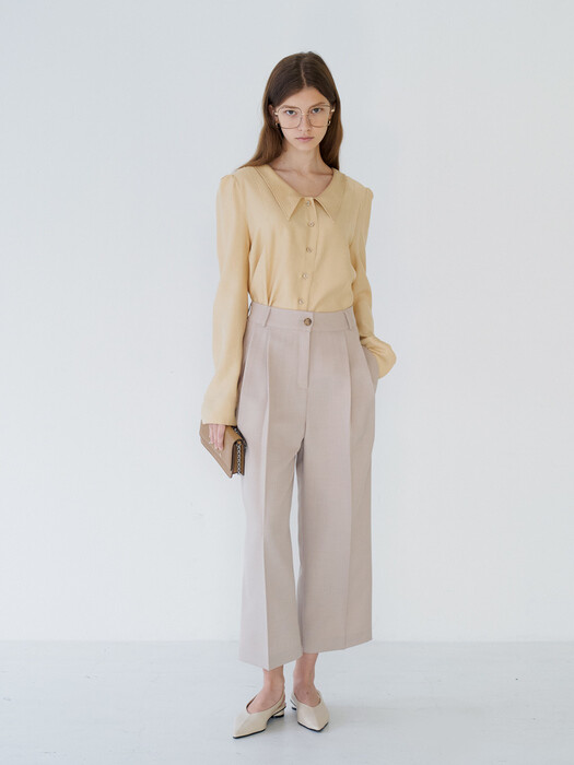 21 Spring_ Cream High-rise Ankle Pants 