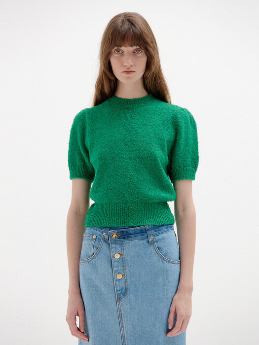 SORA Short Sleeve Knit Top - Green