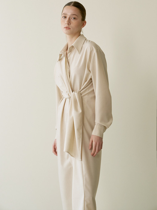 Panel scarf dress - Beige