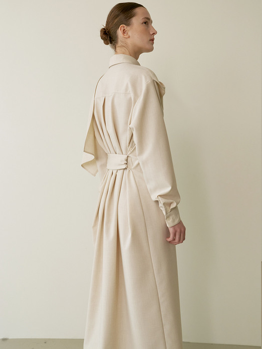 Panel scarf dress - Beige