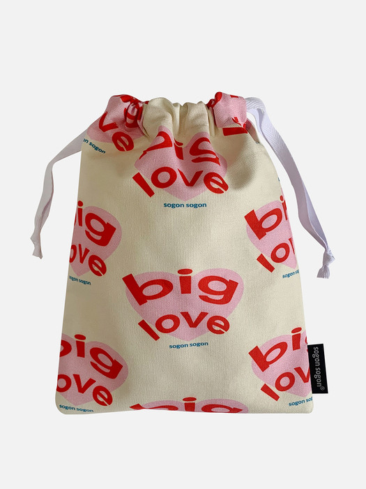 big heart string pouch m
