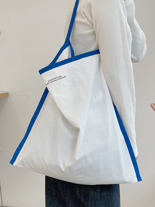 Color frame bag ( white&blue )