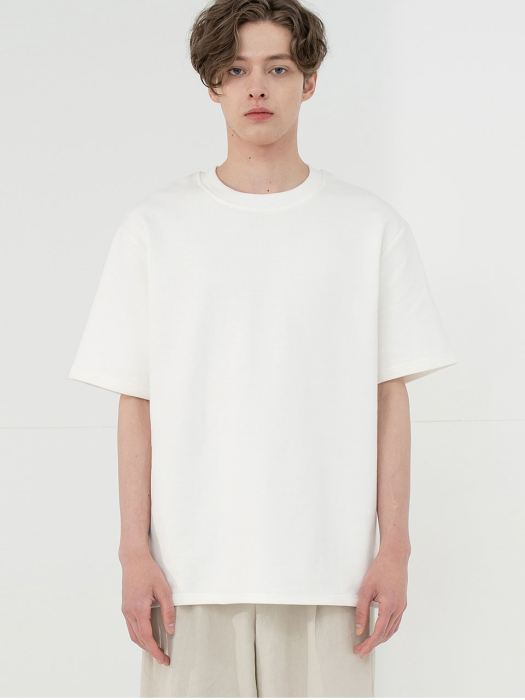 SHORT SLEEVE SWEAT T-SHRT_WHITE