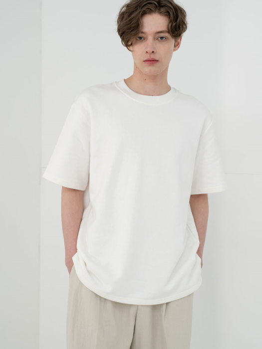 SHORT SLEEVE SWEAT T-SHRT_WHITE