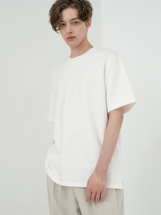 SHORT SLEEVE SWEAT T-SHRT_WHITE