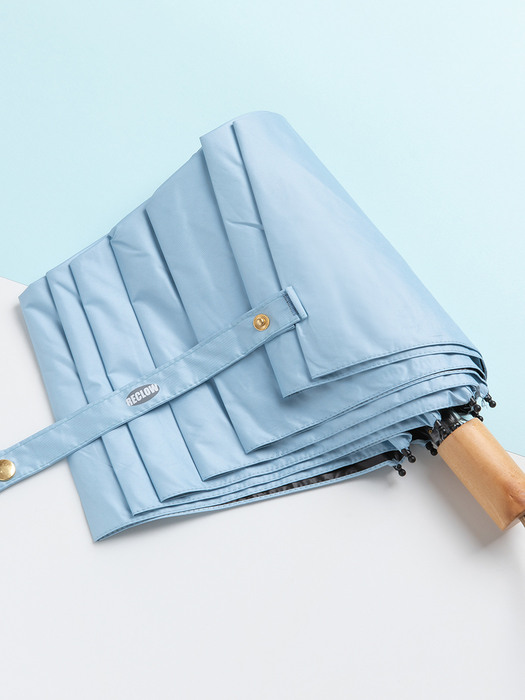 파스텔 3단 수동 접이식 우산 스카이 블루