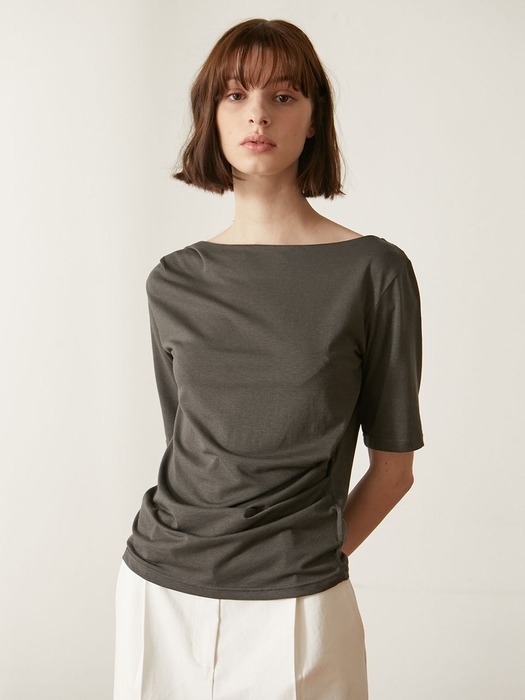 Half Drape T-shirt - Charcoal