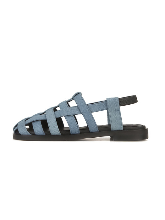 Lattice soft sole sandals 플랫 샌들 | Blue denim