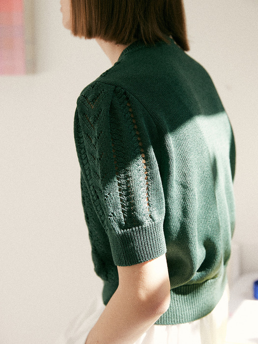 summer cable cardigan (green)