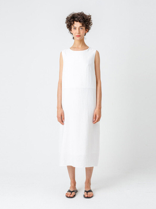 Back twist dress_White