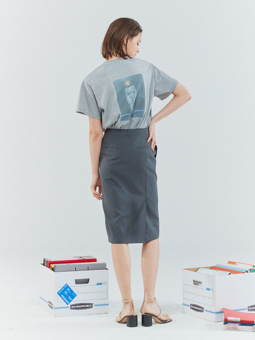 [리퍼브]wrapped detail skirt Gray