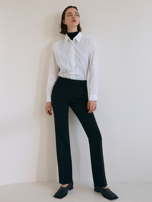 [Drama Signature] One-button Blazer + Bootcut Trousers SET (BLACK)