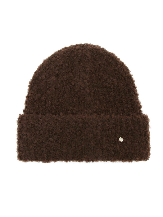 FLUFFY BEANIE / MOHAIR BOUCLE / BROWN