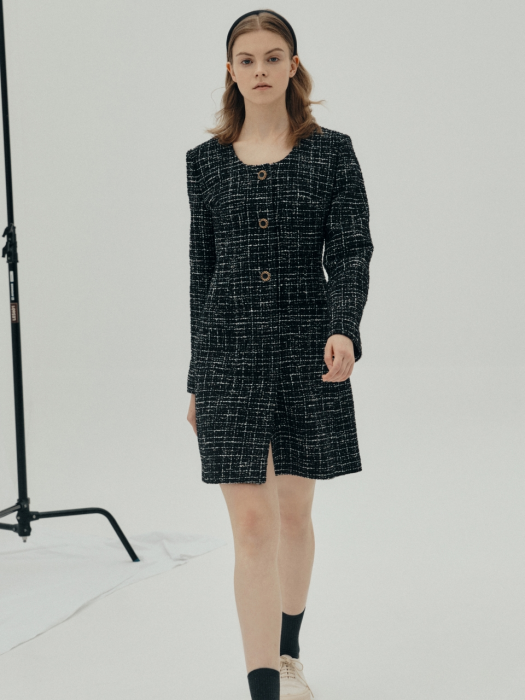[jsny x kimmi] Tweed Dress Jacket BLACK (JYJA1D910BK)