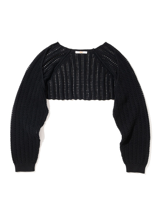 Crochet Knit Bolero [BLACK]