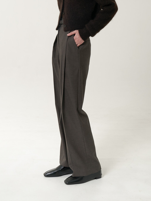 Wide band highrise pant - Charcoal