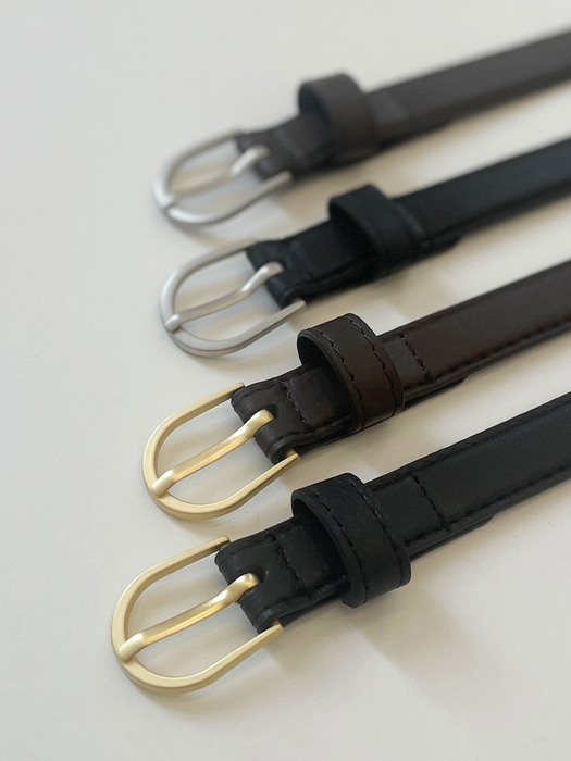 Leather Slim Belt - 4Color
