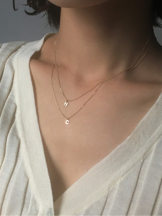 14k petit initial necklace