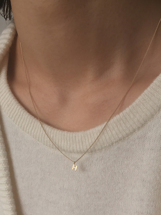14k petit initial necklace