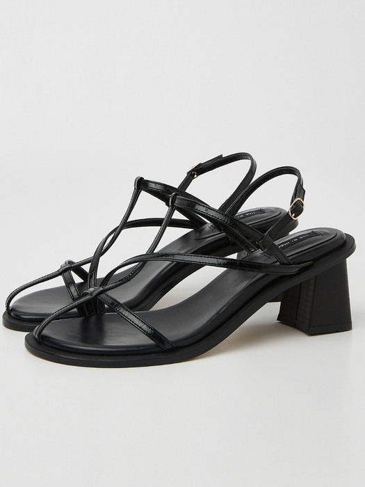 LACE-UP STRAP SANDAL_BLACK