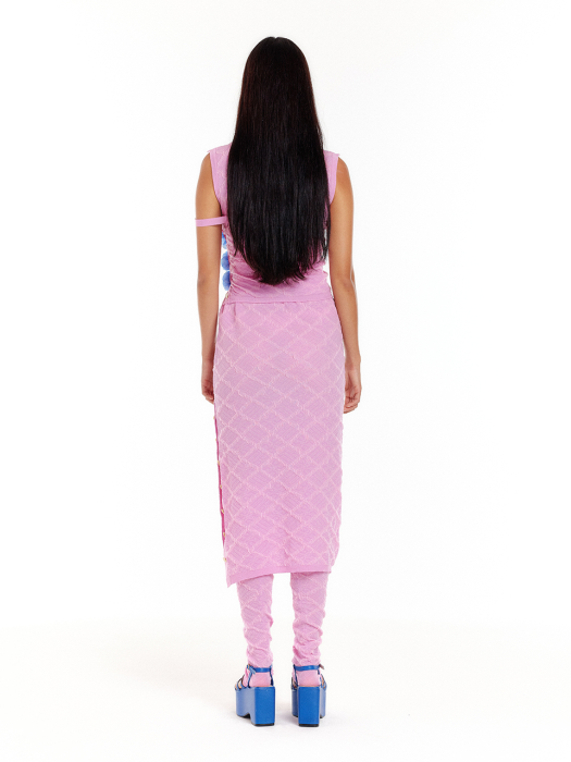 UOUO Logo Jacquard Knit Dress - Light Pink