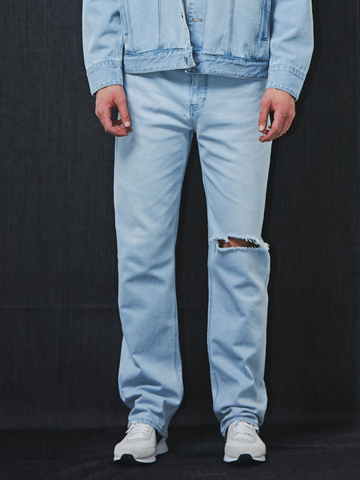 무파진와이드데님 DESTROYED WIDE FIT DENIM