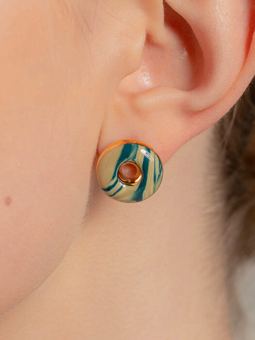 2022 Pantone Doughnut Marbling earring (BG)