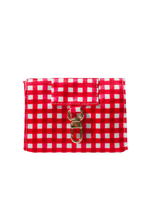 Gingham Mini Pouch - Red