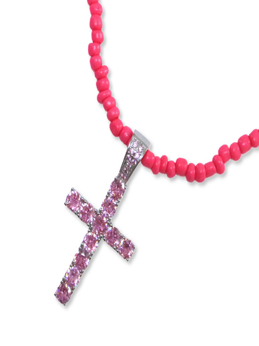 PINK CROSS NECKLACE 