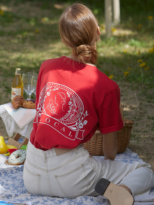 Silhouette Back Point T-shirt - Red