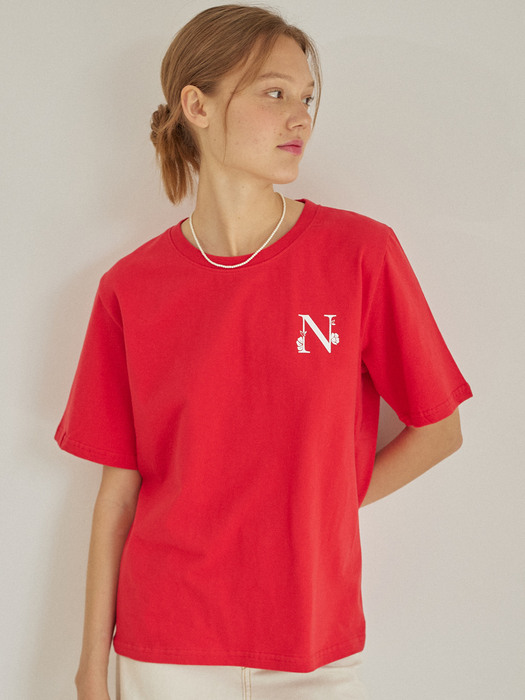 Silhouette Back Point T-shirt - Red