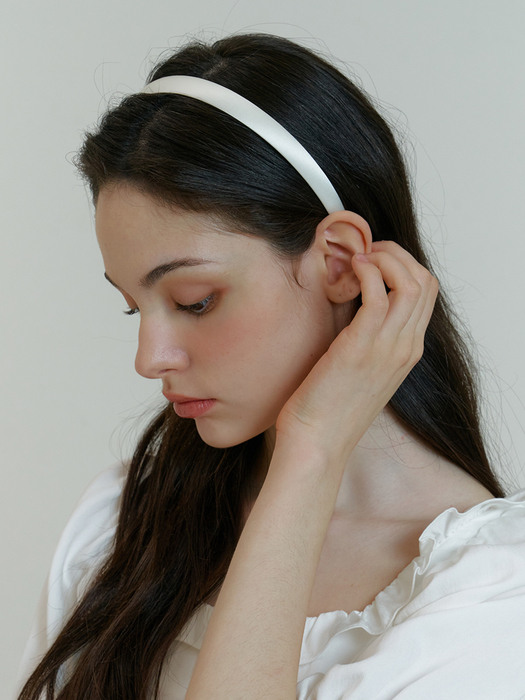 white silk head band