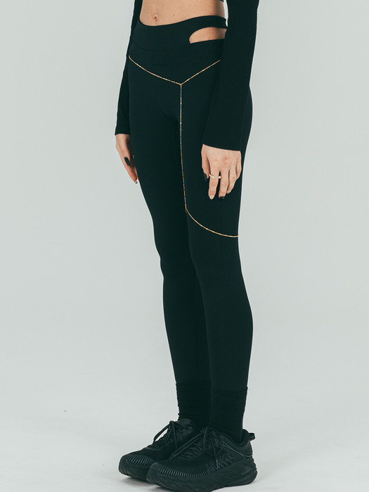 Cutout Slim-fit leggings  (black)