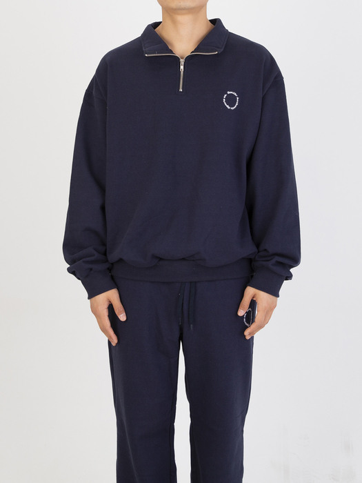 CIRCLE LOGO HALF ZIP UP_NAVY