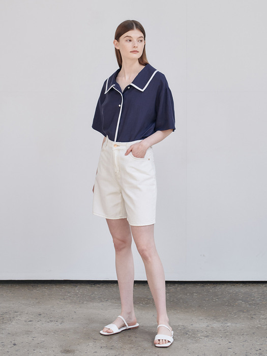 22MN linen marine blouse [NA]