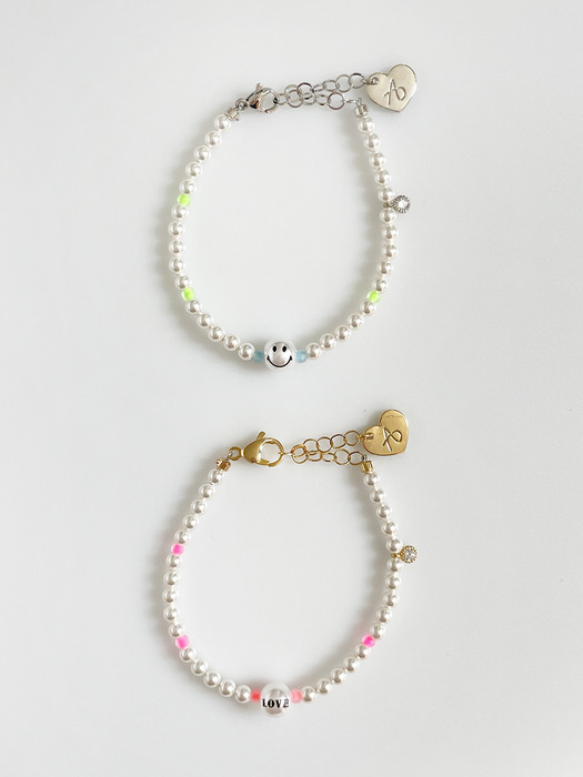 Smile Love Pearl Bracelet (2color)