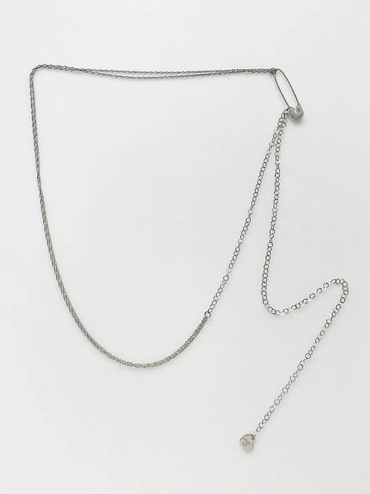 [단독]Safety Pin Double chain Belt and Necklace
