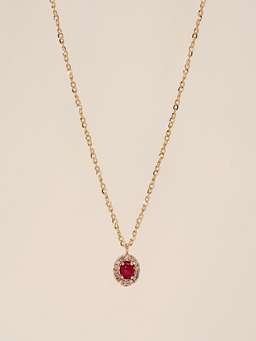 14k Flower Ruby Necklace