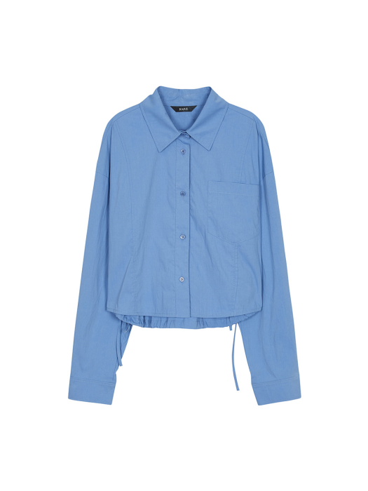 String Cropped Blouse in Blue VW3SB169-22
