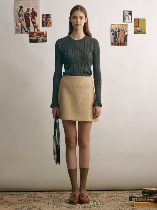 MAYFAIR A-line wool mini skirt (4color)